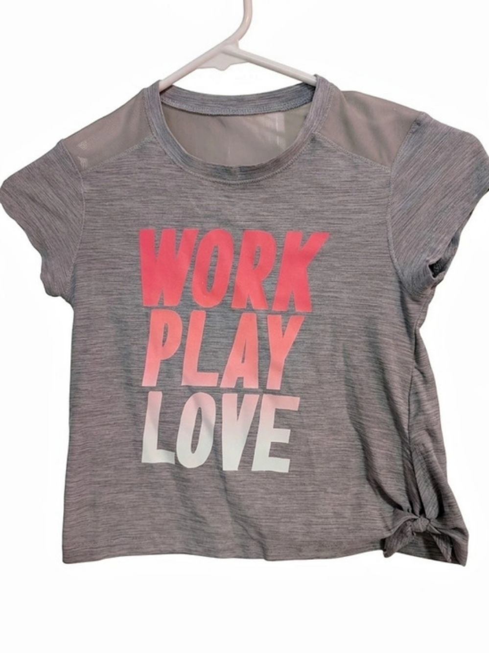 Old Navy Active Breathe On Work Play Love Mesh-Back Tee Gray XS